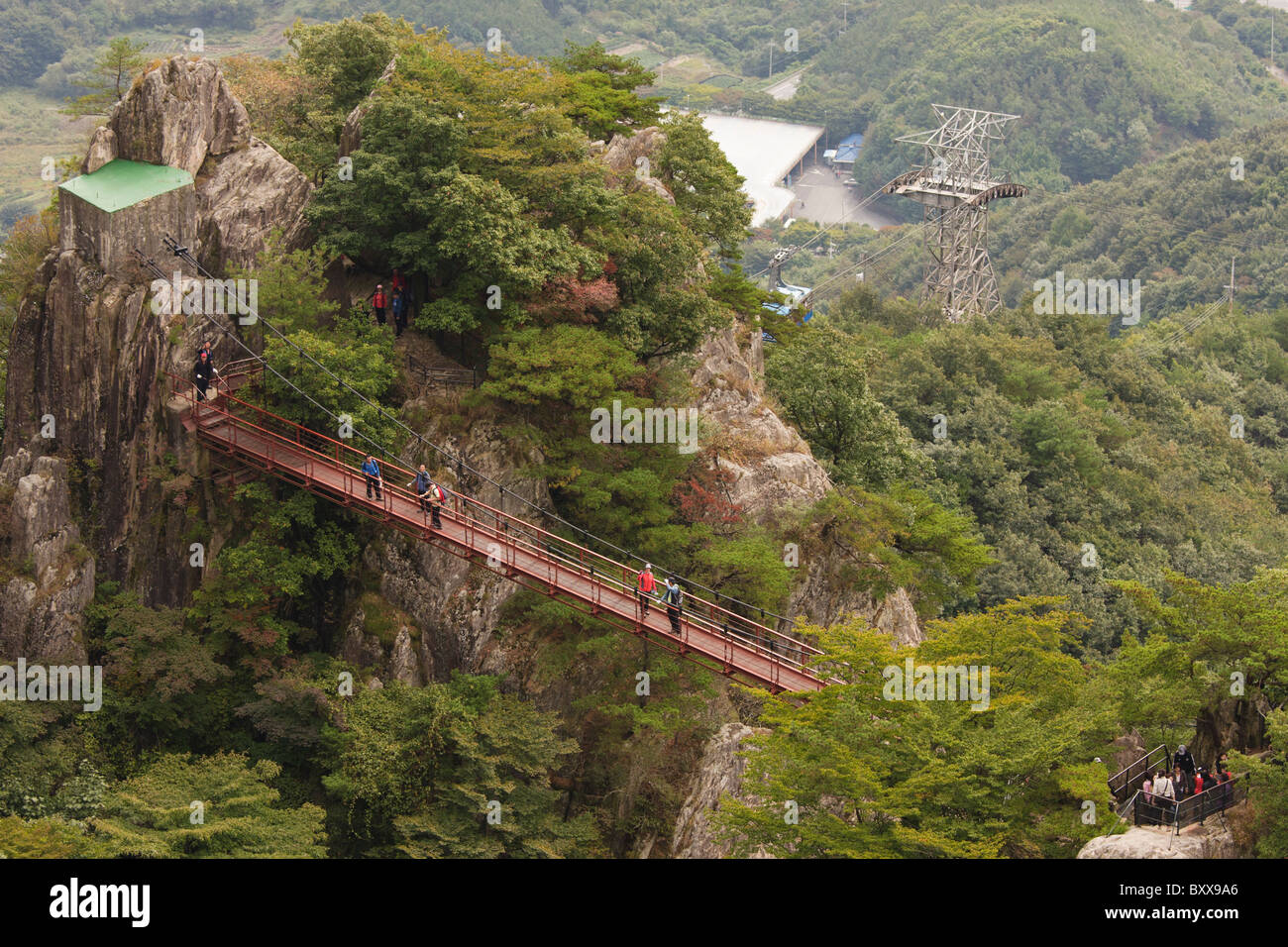 Geumgang Gureum (Cloud) Bridge Daedunsan Provincial Park South Korea. Stock Photo