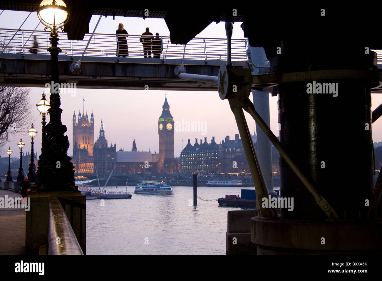The Golden Jubilee footbridge that crosses the River Thames in London