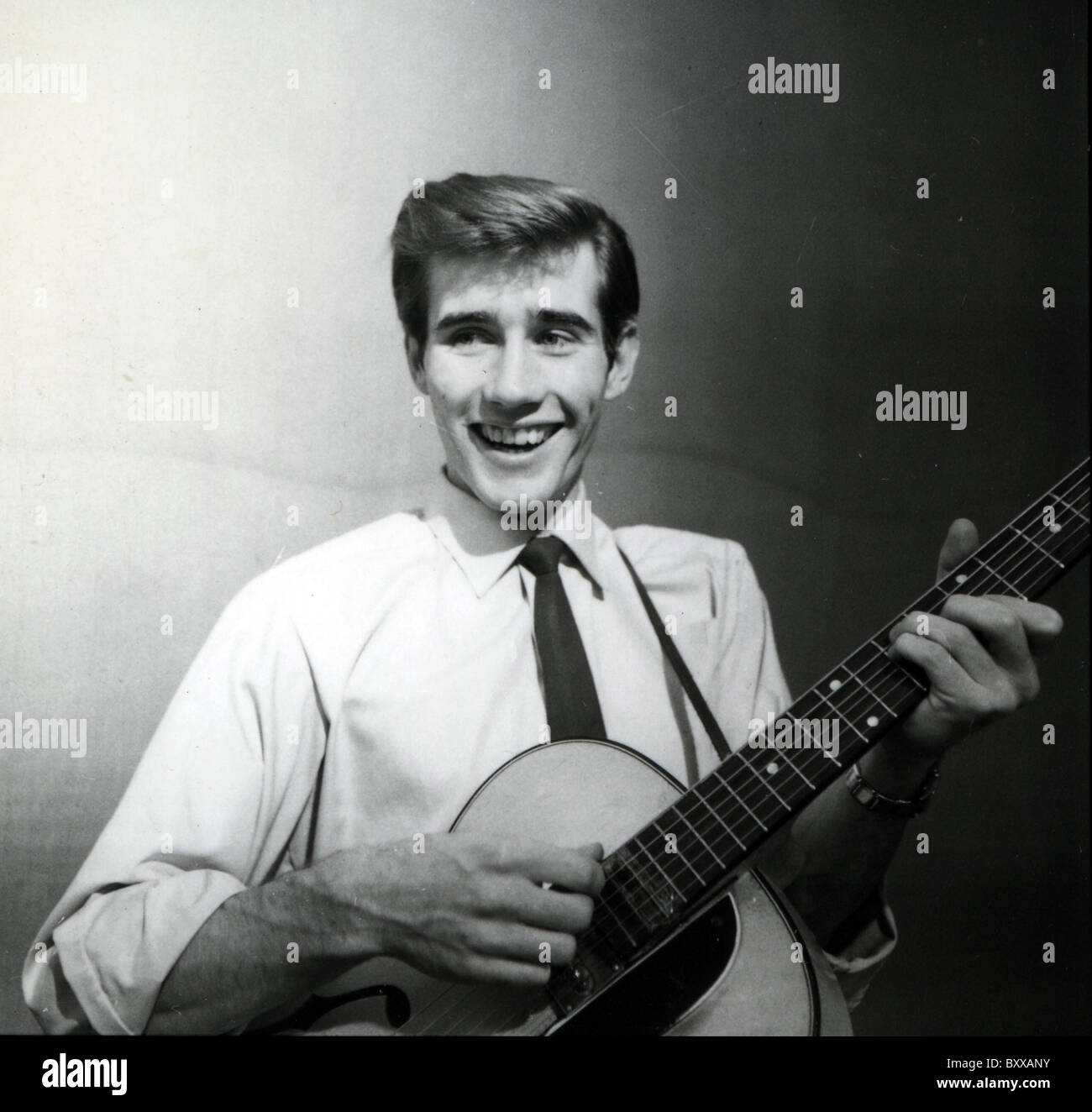 JIM DALE  English pop singer and latterly actor and voice artist here about  1957 while appearing on Six-Five Special on BBC TV Stock Photo