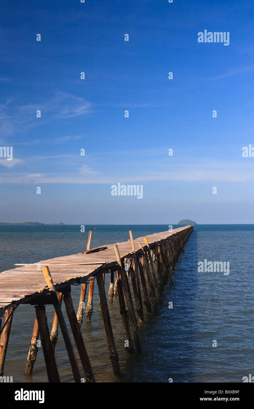 Ocean Pier, Libaran Island, Borneo, Malaysia Stock Photo