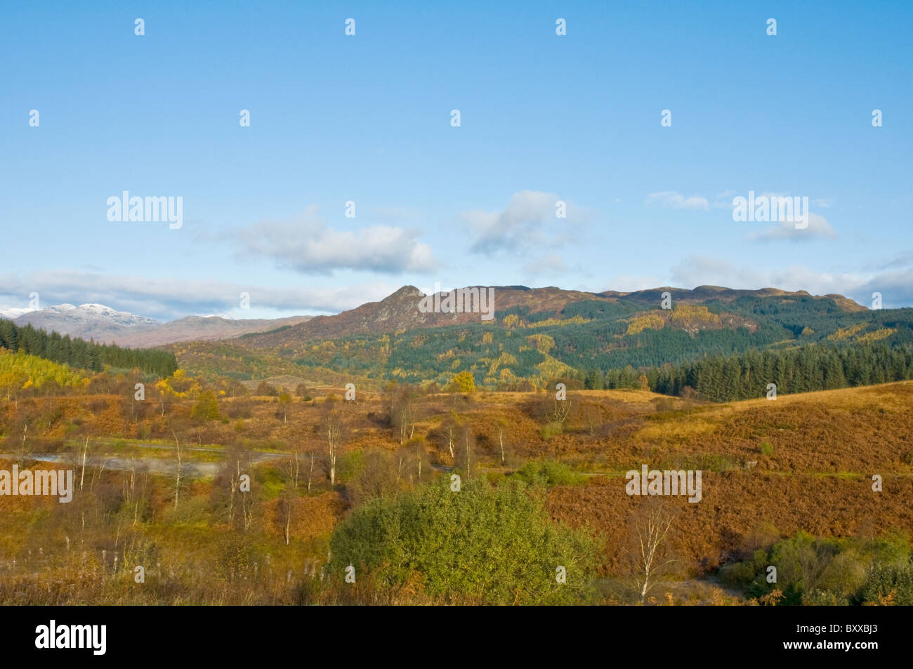 Ben Vane and Autumn colours from the Duke's Pass nr Aberfoyle Trossachs ...