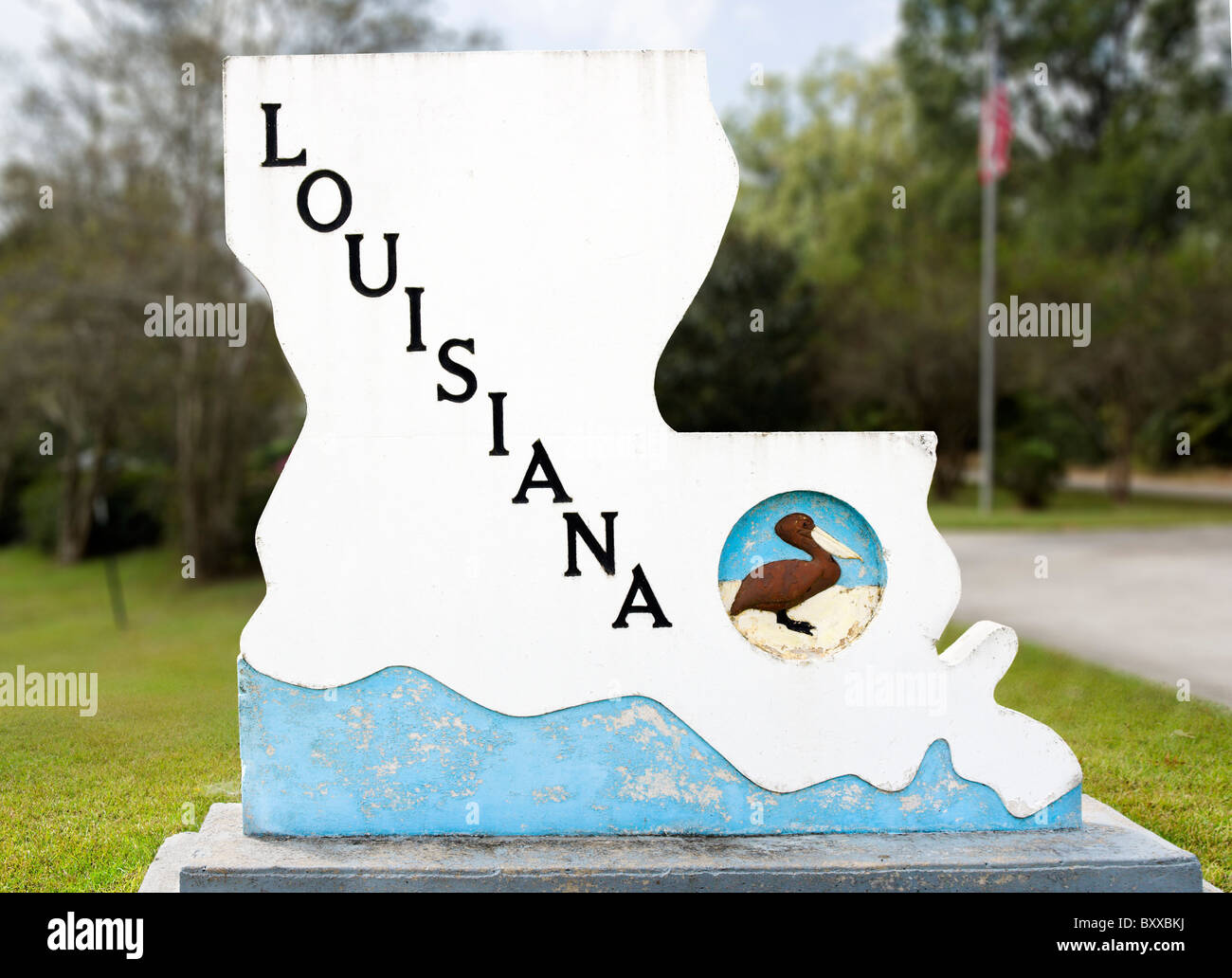 to Louisiana sign at the Center, Lousiana,USA Stock