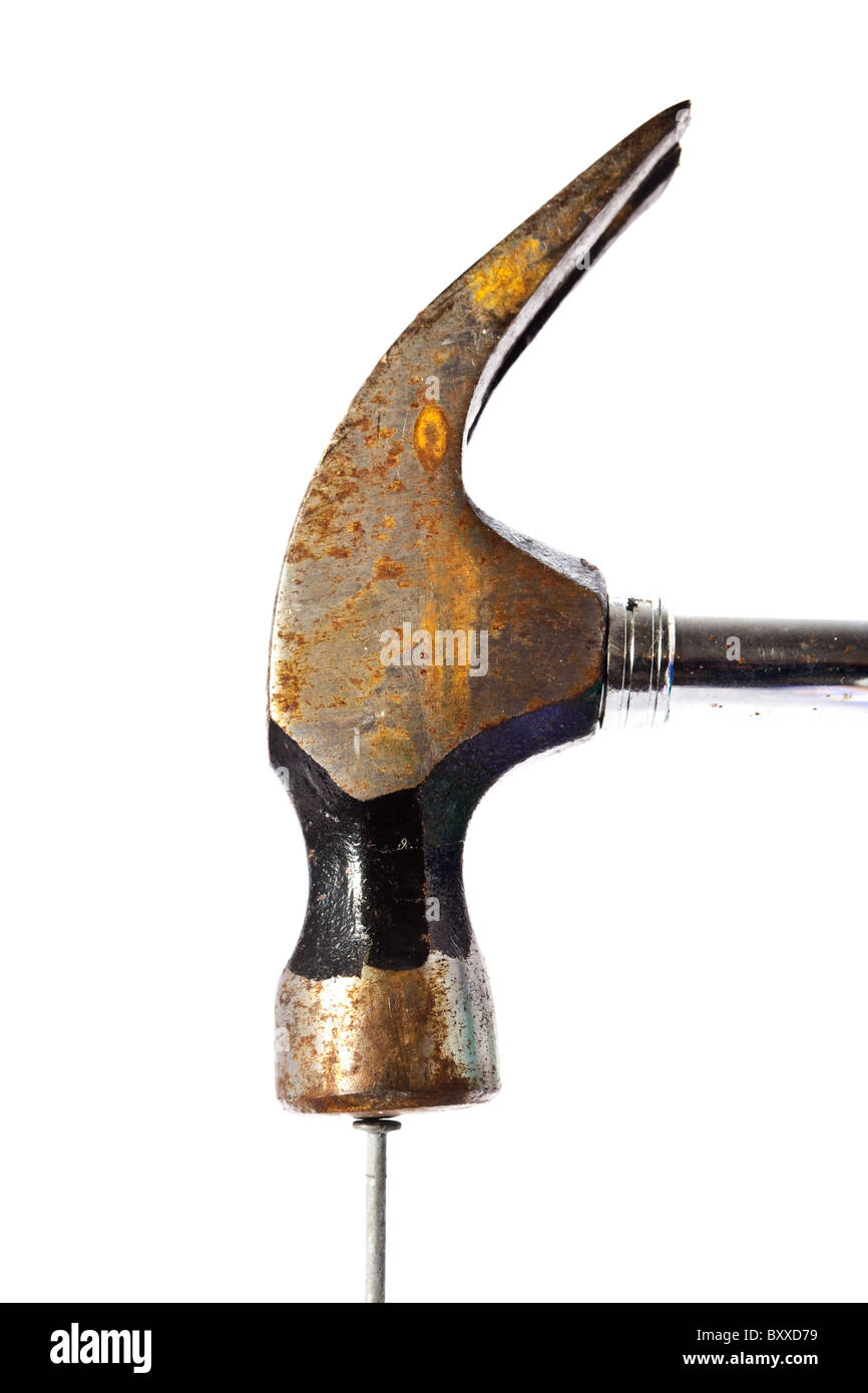 Hammer hitting a nail Stock Photo Alamy