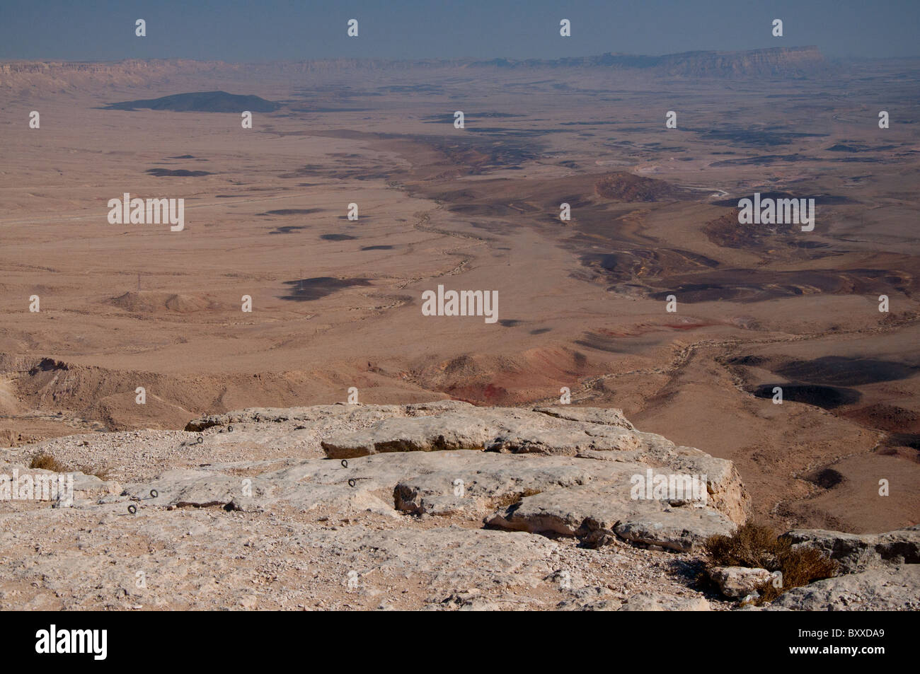 A view of the Ramon Crater. Stock Photo
