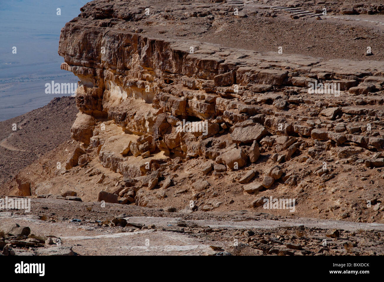 A view of the Ramon Crater. Stock Photo