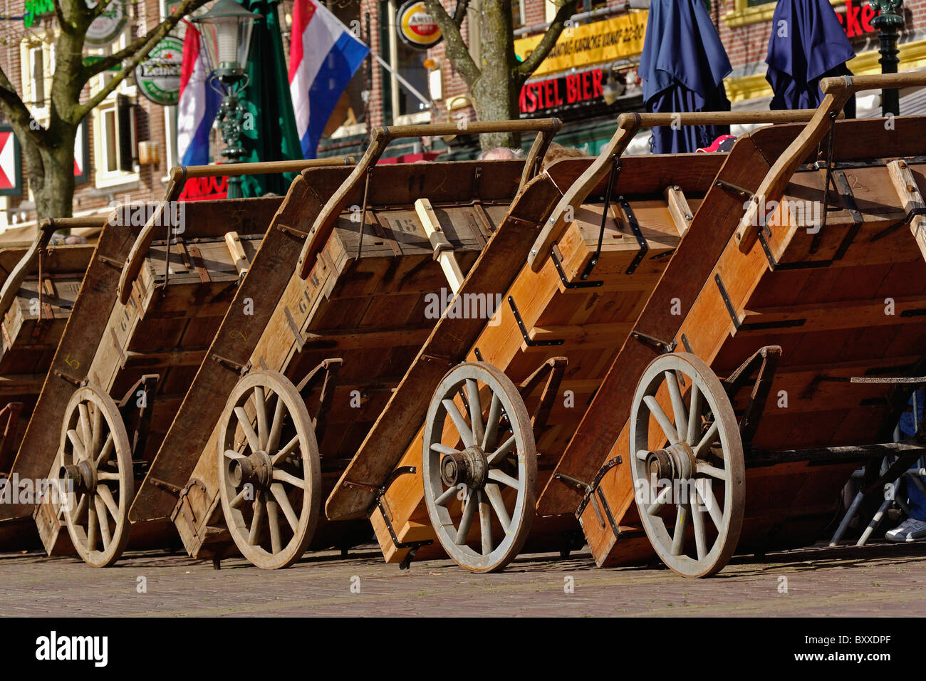 Wagons at Alkmaar Cheese Festival, Alkmaar, Holland, Netherlands Stock
