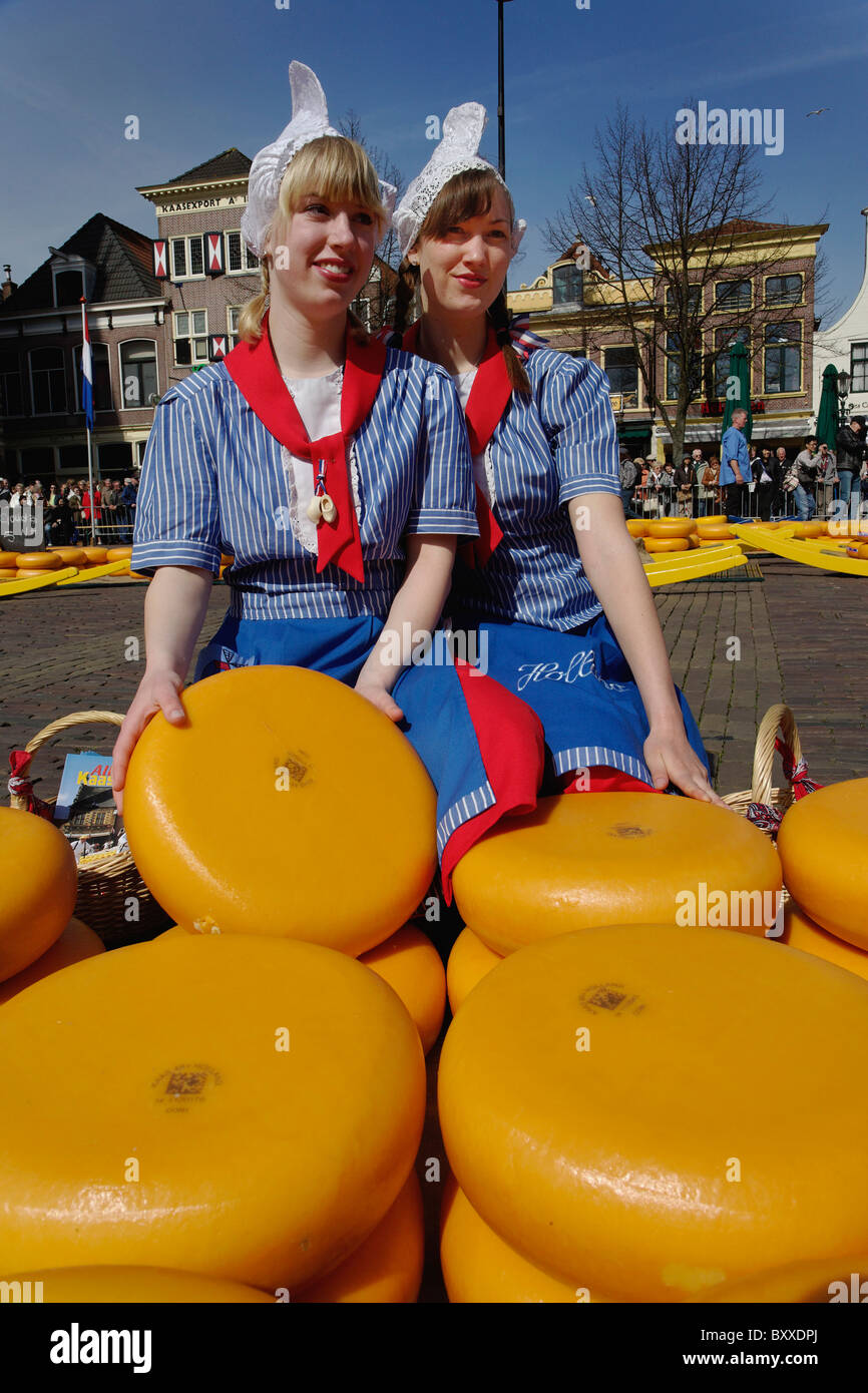 Cheese at the Alkmaar Cheese Market, Alkmaa, Netherlands, Holland Stock ...