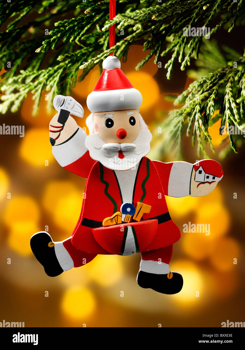 Santa Claus christmas tree decorations Stock Photo - Alamy
