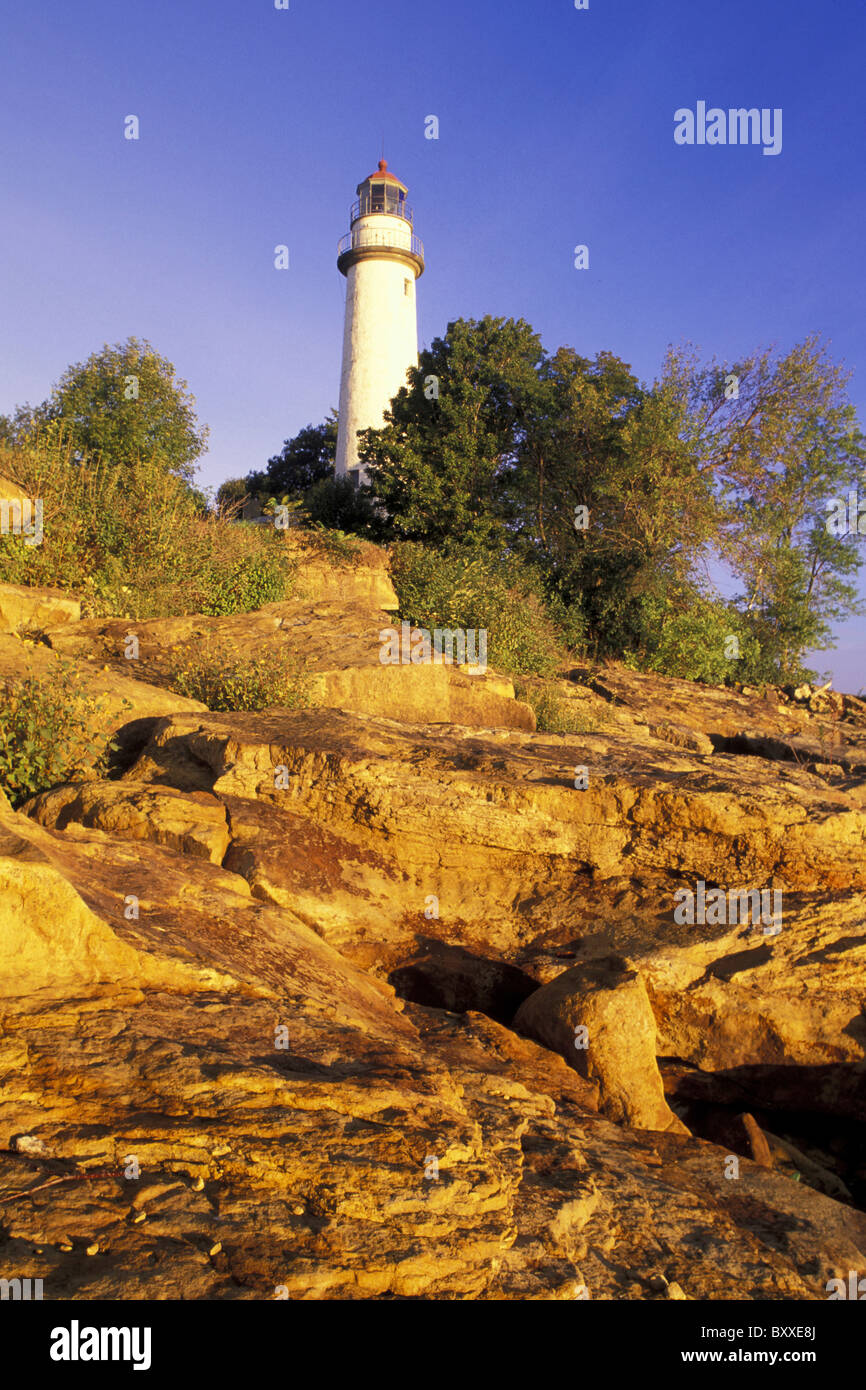 North America, USA, Michigan, Lake Huron. Pointe Aux Barques Lighthouse