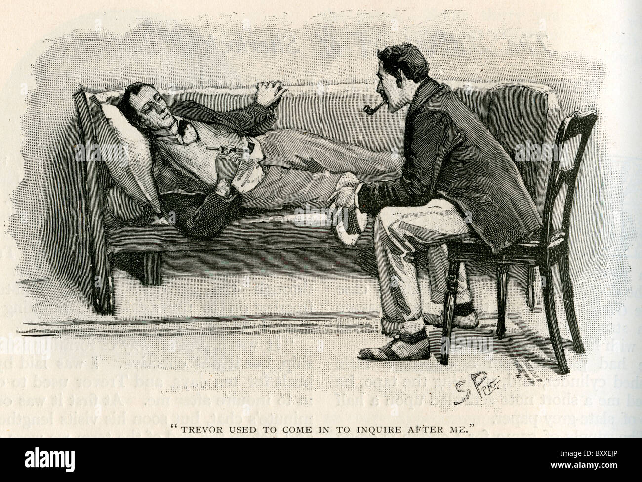 Sherlock Holmes; 'Trevor used to come in to inquire after me'; January to June 1893 Stock Photo