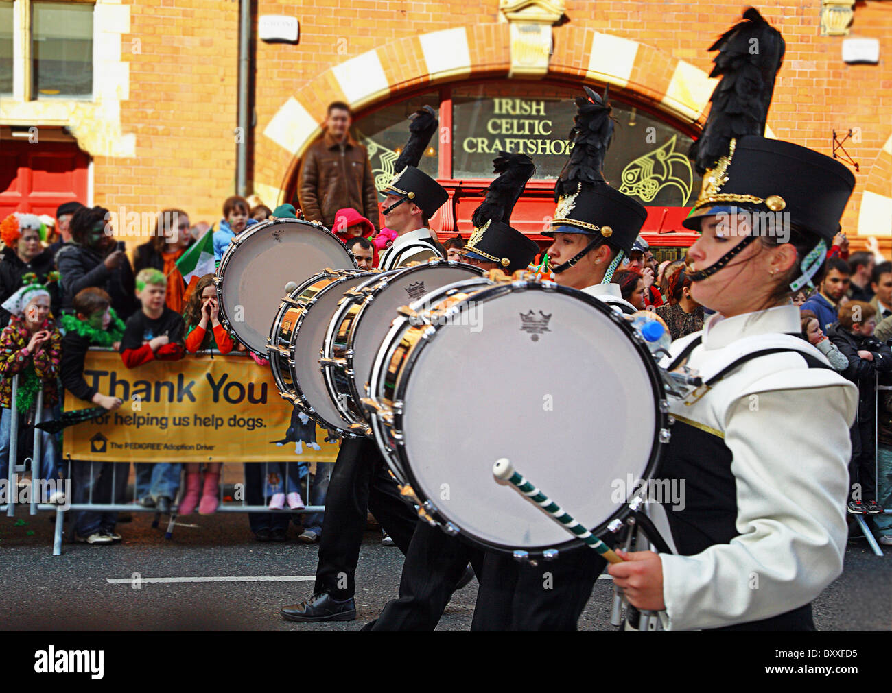 US Marching Band, St. Patrick's Day Parade Dublin Ireland Stock Photo