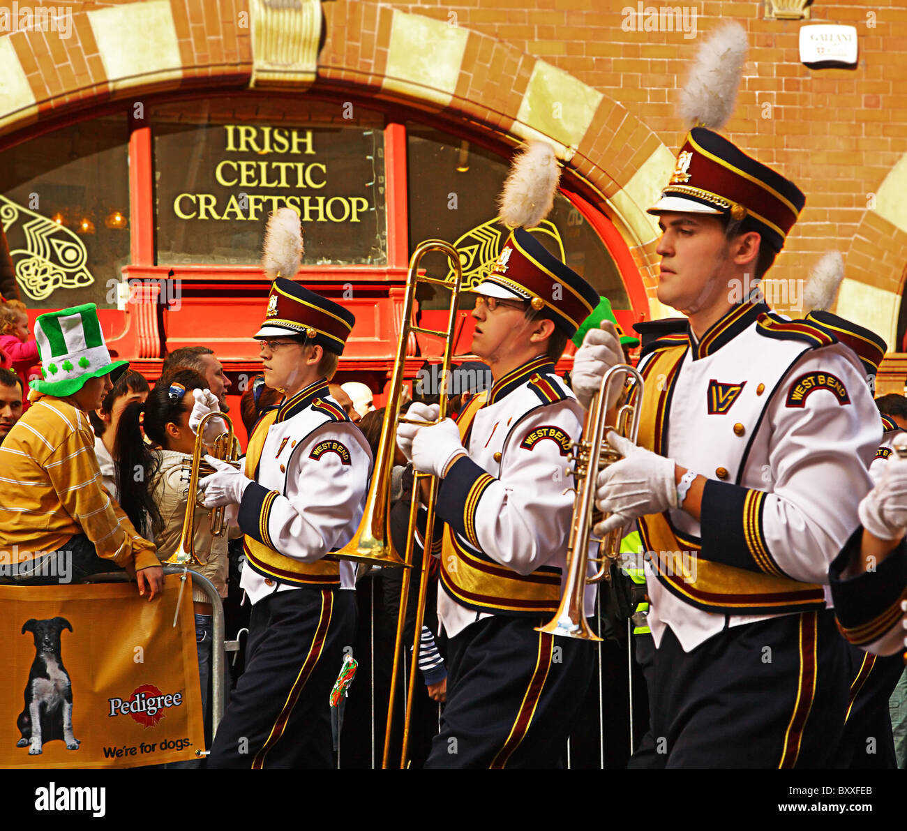 US Marching Band, St. Patrick's Day Parade Dublin Ireland Stock Photo