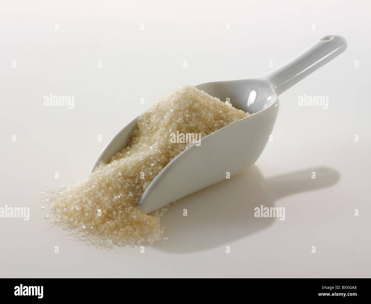 Golden unrefined granulated sugar - fair trade Stock Photo