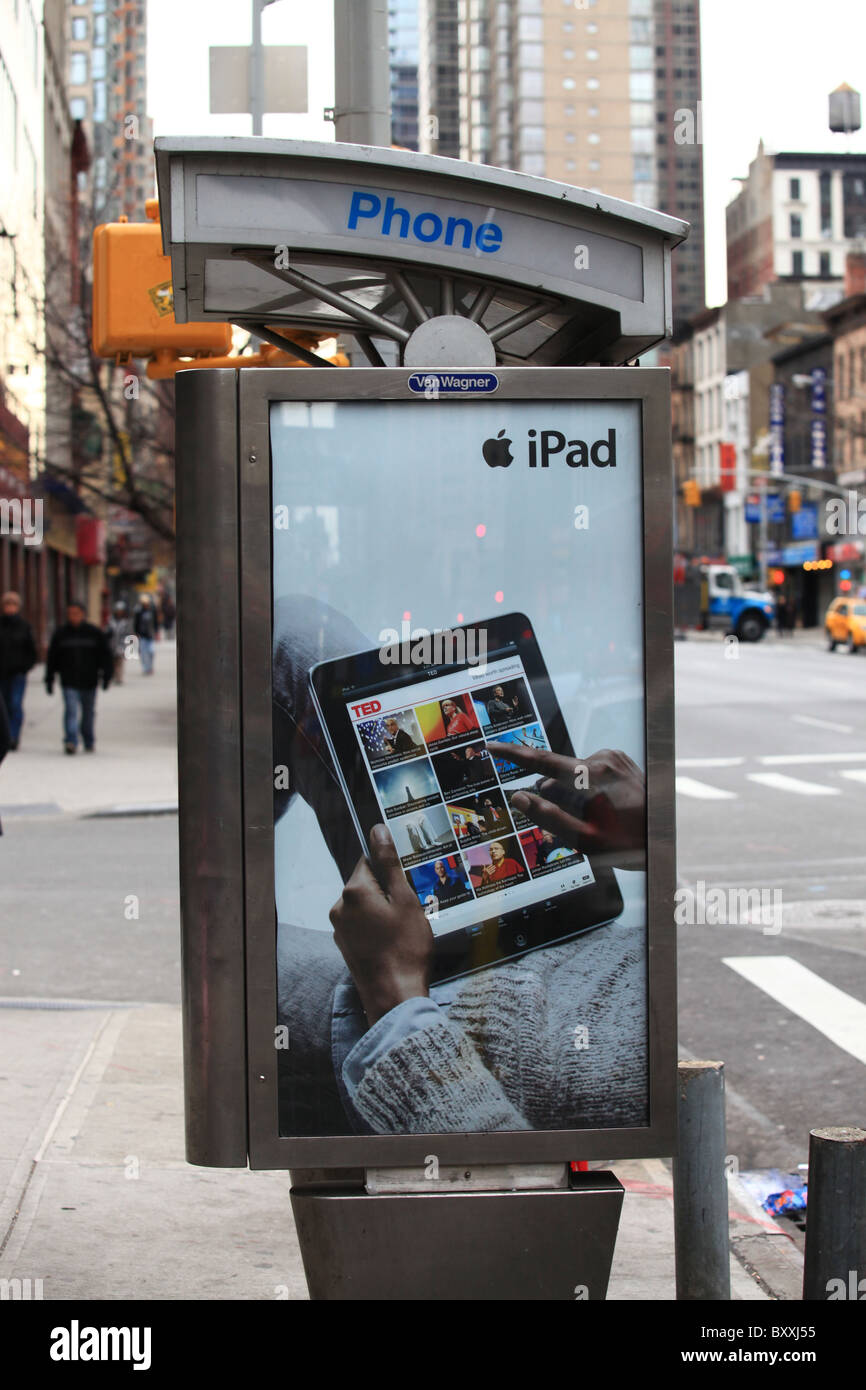 Apple iPhone and advertising billboard on 6th Ave, New York city, 2010 Stock Photo Alamy