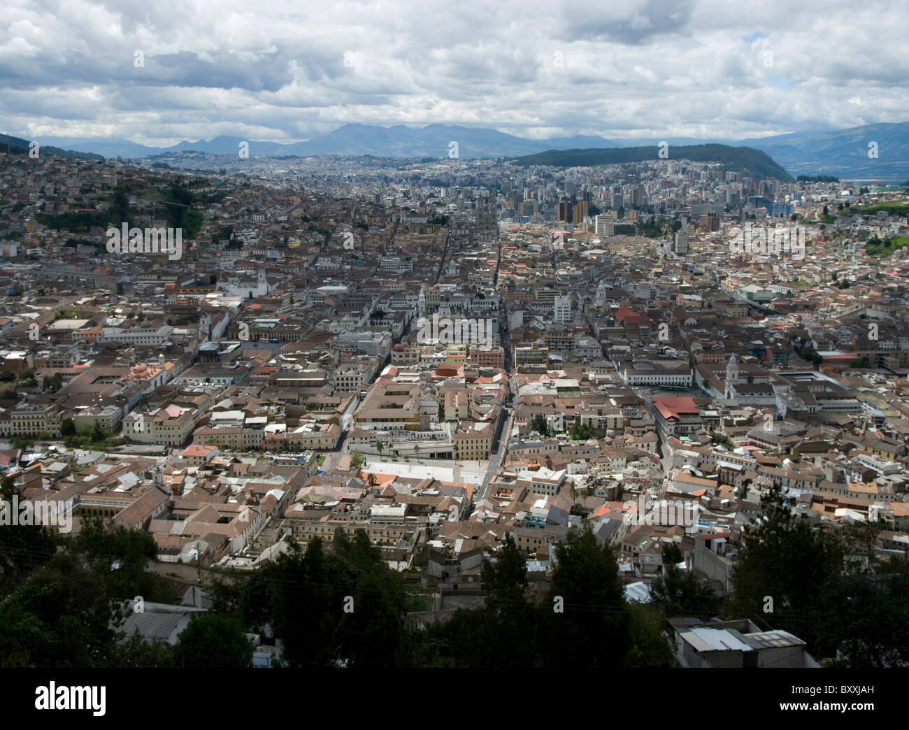 Ecuador. Quito. Historic center and modern city. Stock Photo