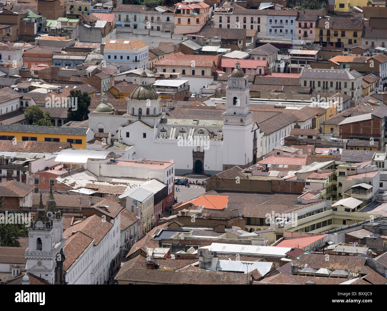 Ecuador. Quito. Historical center. Churchs of San Francisco and La Merced Stock Photo