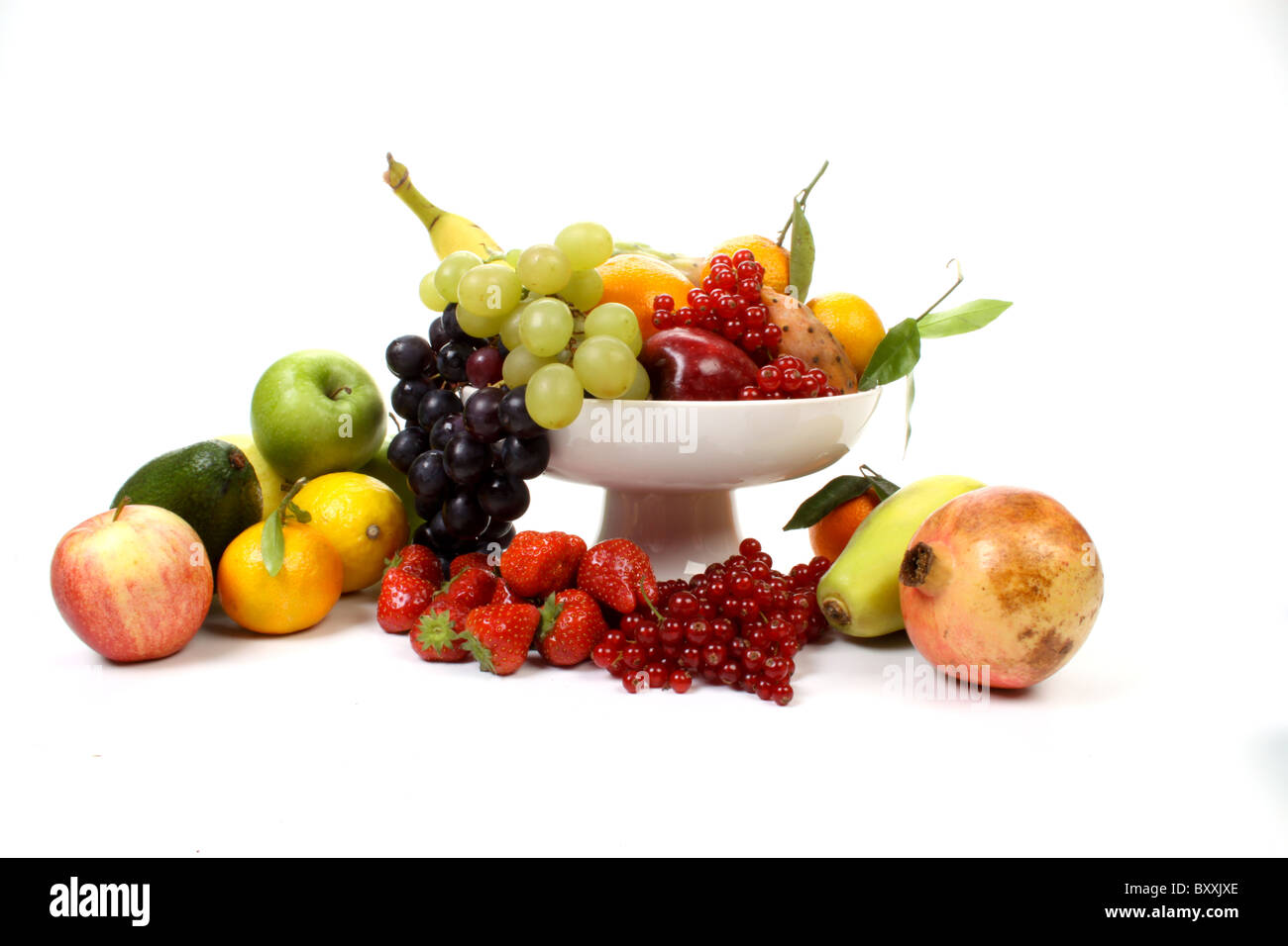 Composition of several fruits on a fruitdish Stock Photo Alamy