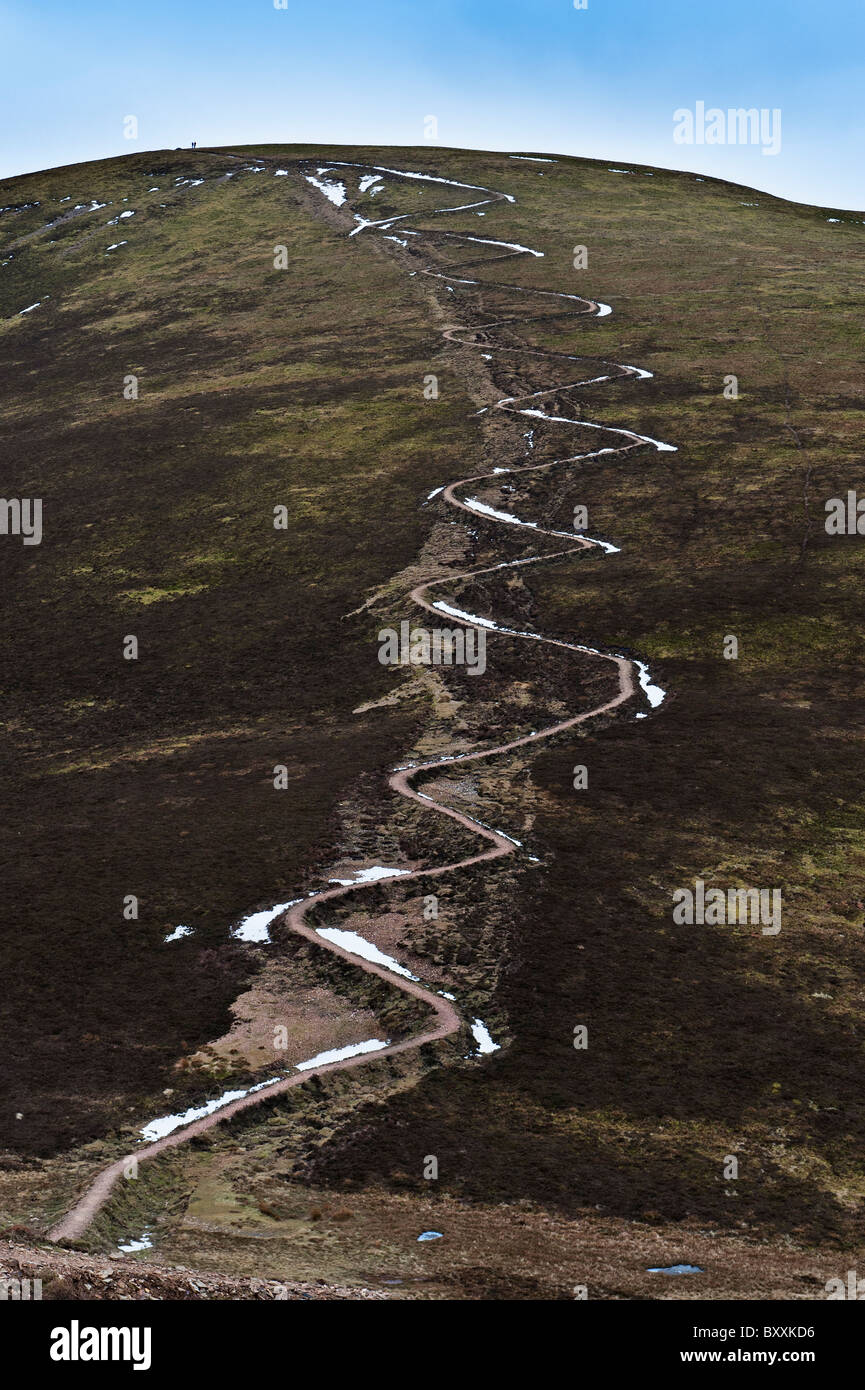 Zig zag path leading up Sail one of the North Eastern Fells in the Lake