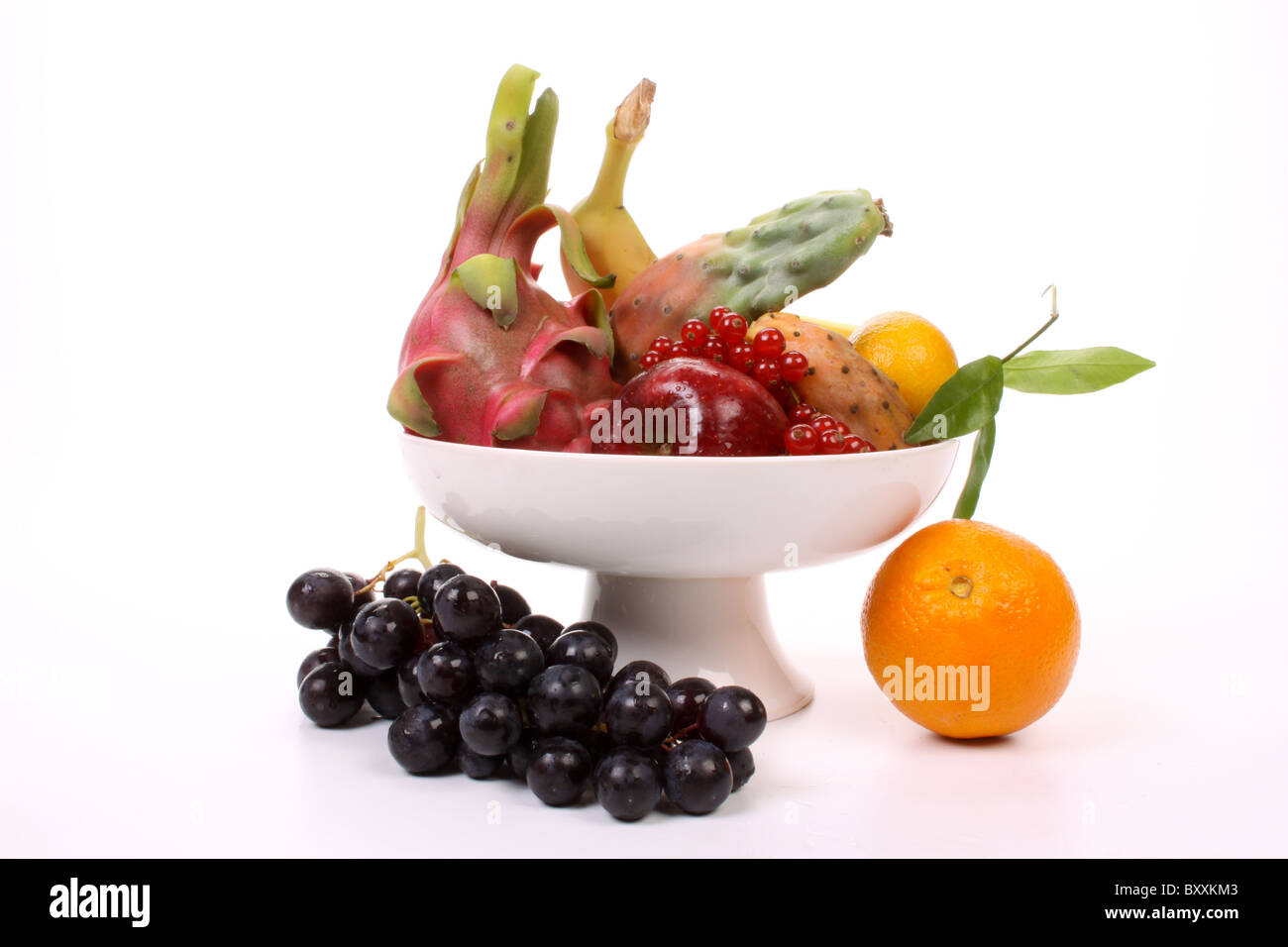 Composition of several fruits on a fruit-dish Stock Photo