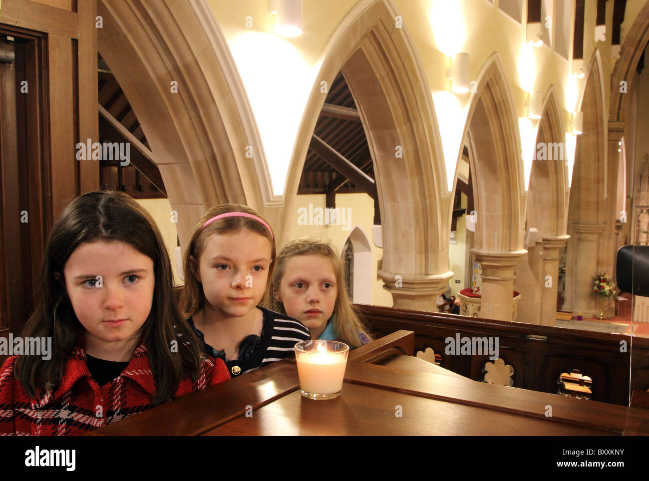 Choir girls, St Joseph's Church, Carrickmacross Stock Photo