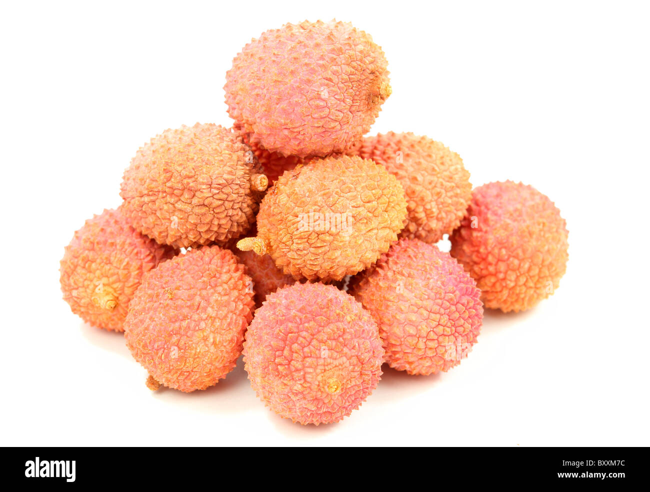 Litchis isolated over white background Stock Photo