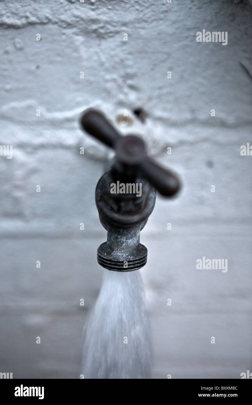 Running Garden Tap Stock Photo Alamy
