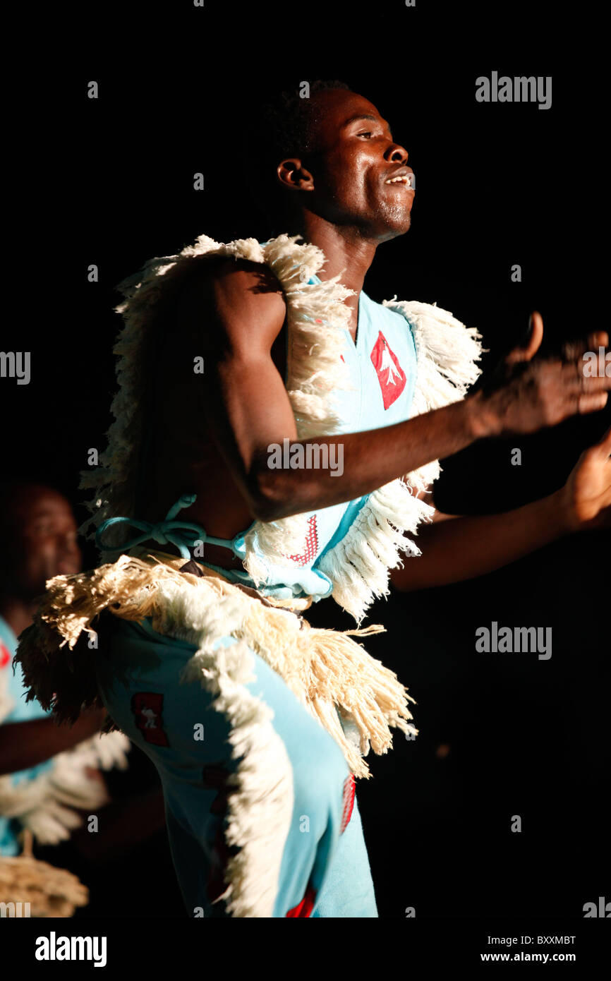 Musicians and dancers at the 12th biannual Salon International de l'Artisanat de Ouagadougou (SIAO) in Burkina Faso. Stock Photo