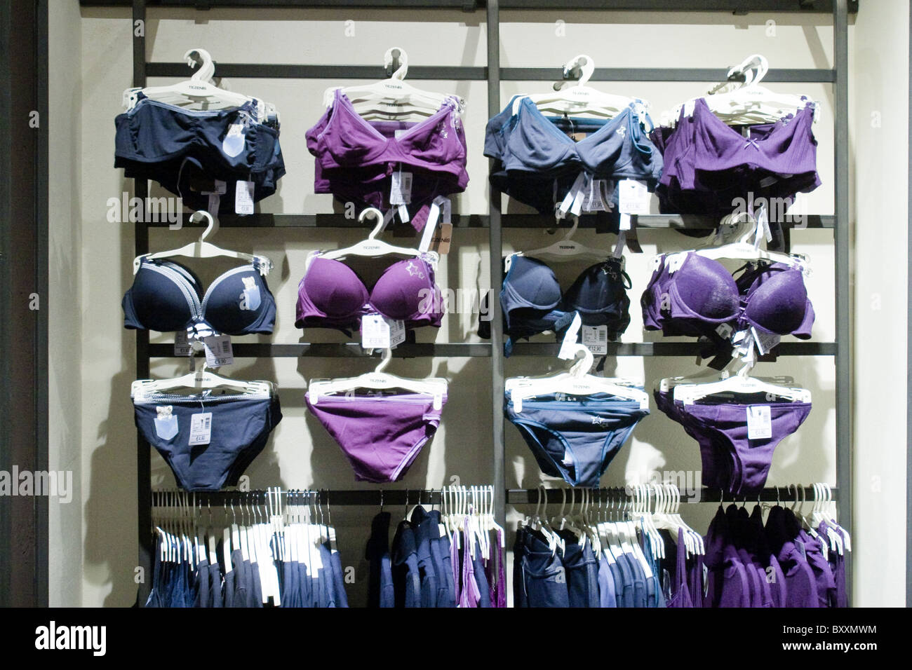 Tezenis store display women underwear interior high street Italy shopping  Stock Photo - Alamy