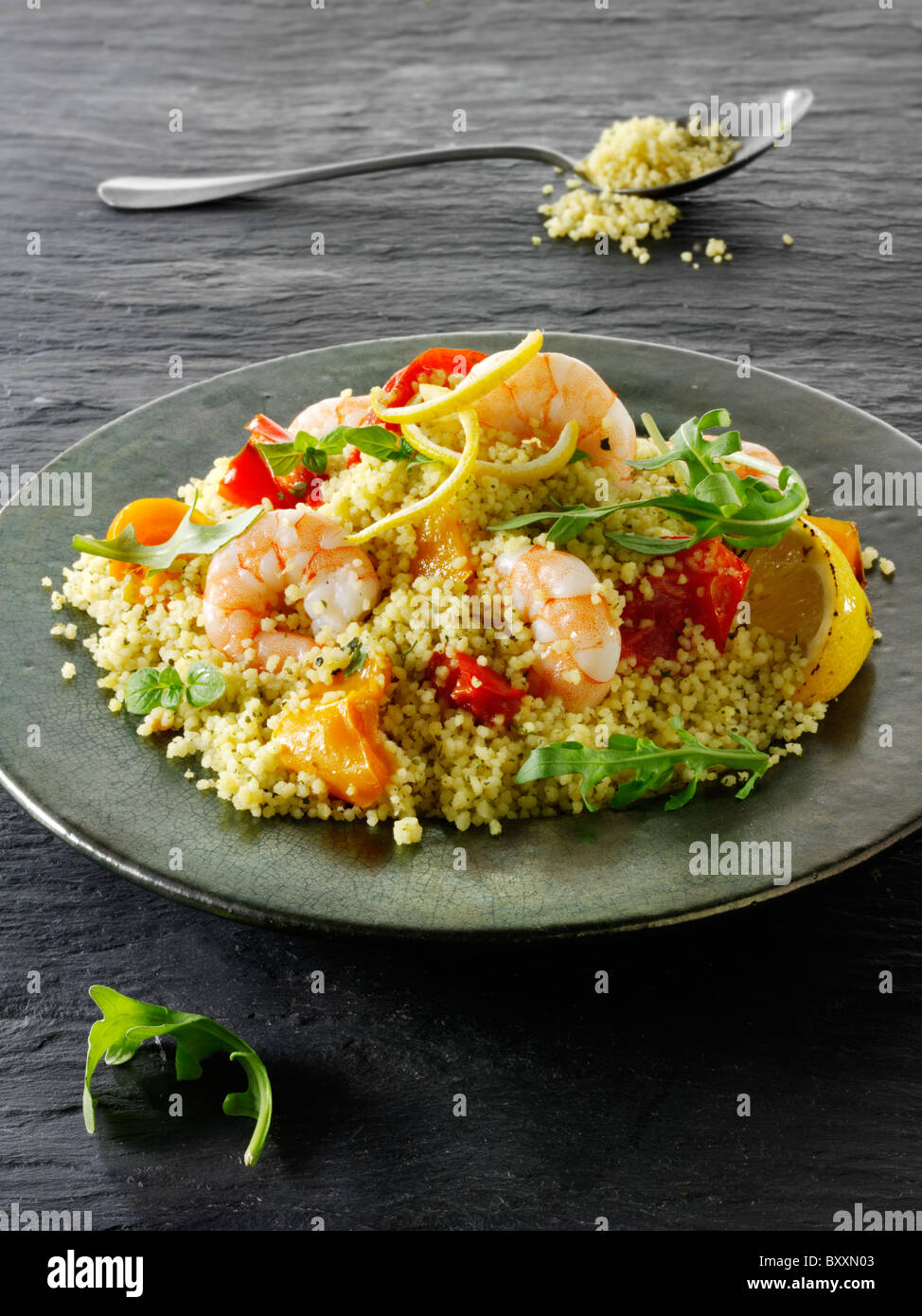 Seafood Couscous middle eastern food Stock Photo Alamy