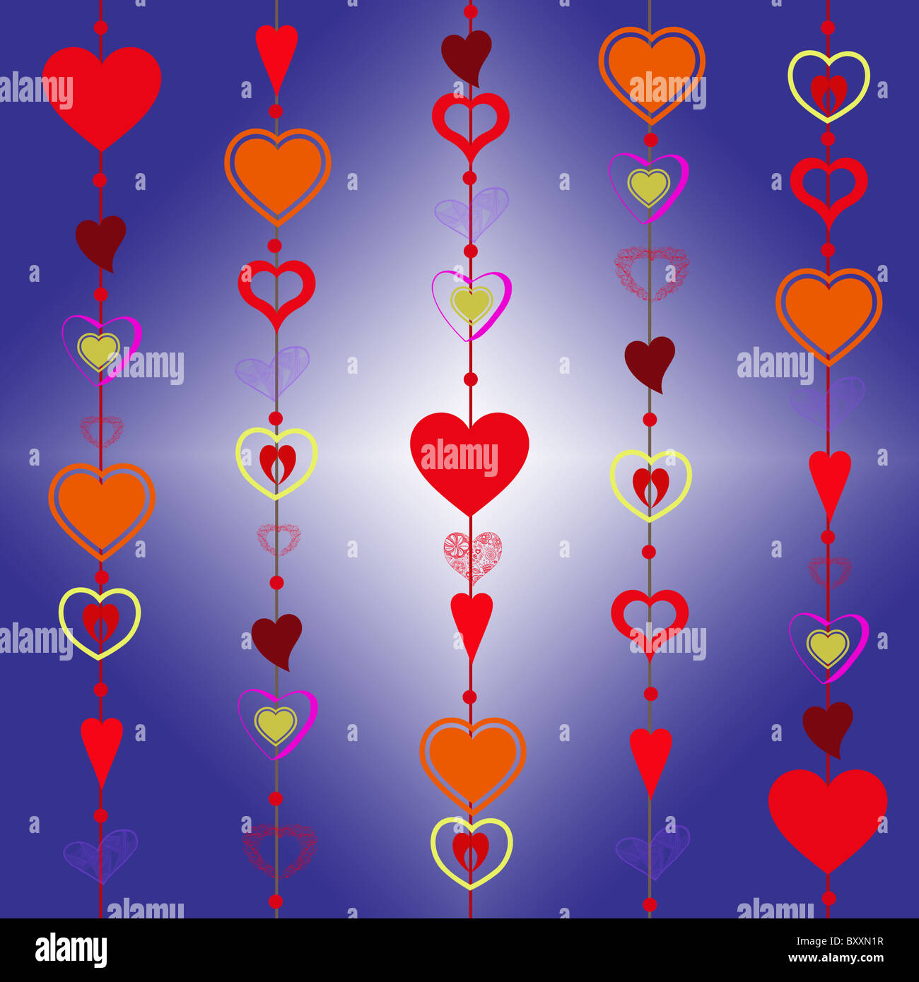 Beautiful background of different hearts Stock Photo - Alamy