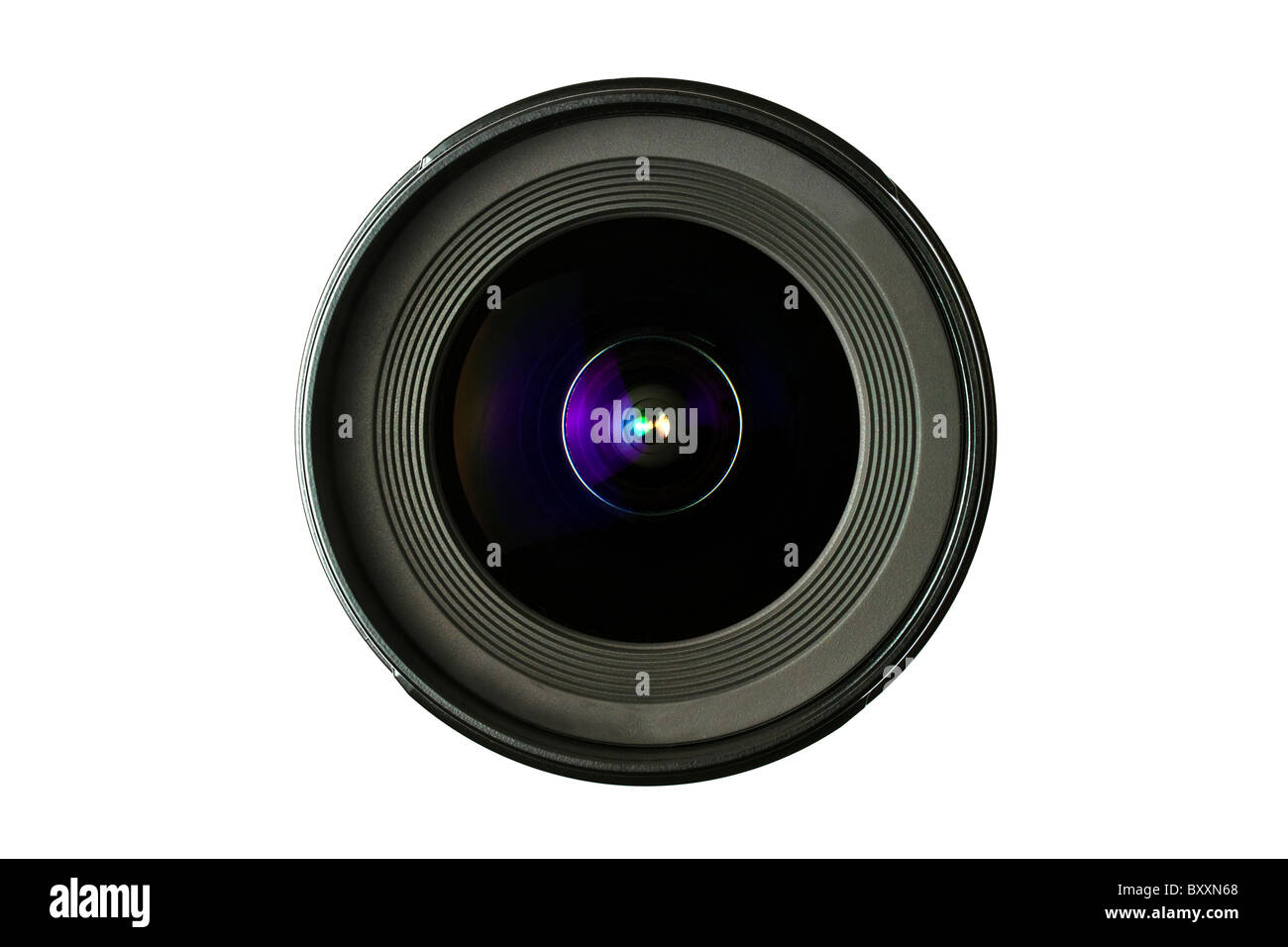 A camera Lens isolated on white background Stock Photo