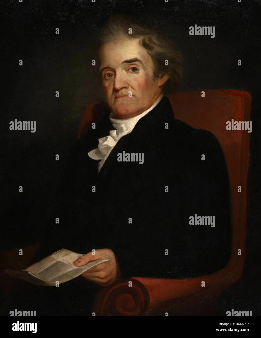 Noah Webster, American lexicographer, textbook pioneer, spelling reformer and author, painted by Samuel Finley Breese Morse Stock Photo