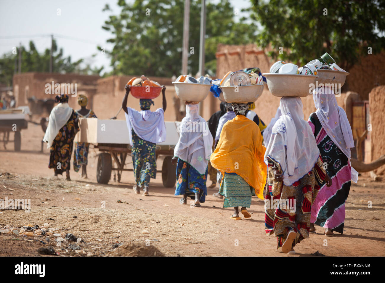 In northern Burkina Faso, a Fulani wedding has taken place Stock Photo