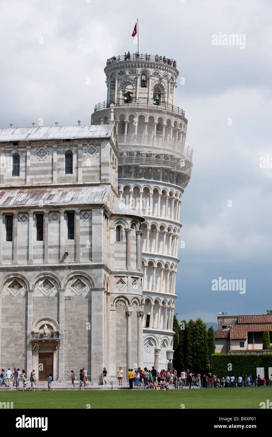 Piazza dei Miracoli and Leaning Tower Tuscany Pisa Italy Stock Photo