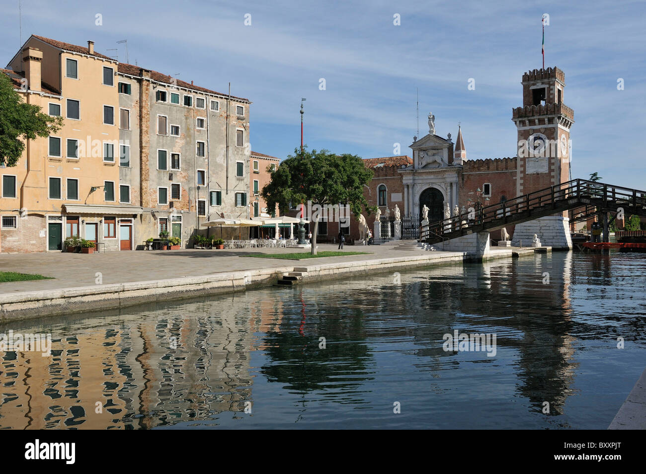 Venice. Italy. Entrance to the Arsenale in the Castello district. Stock Photo