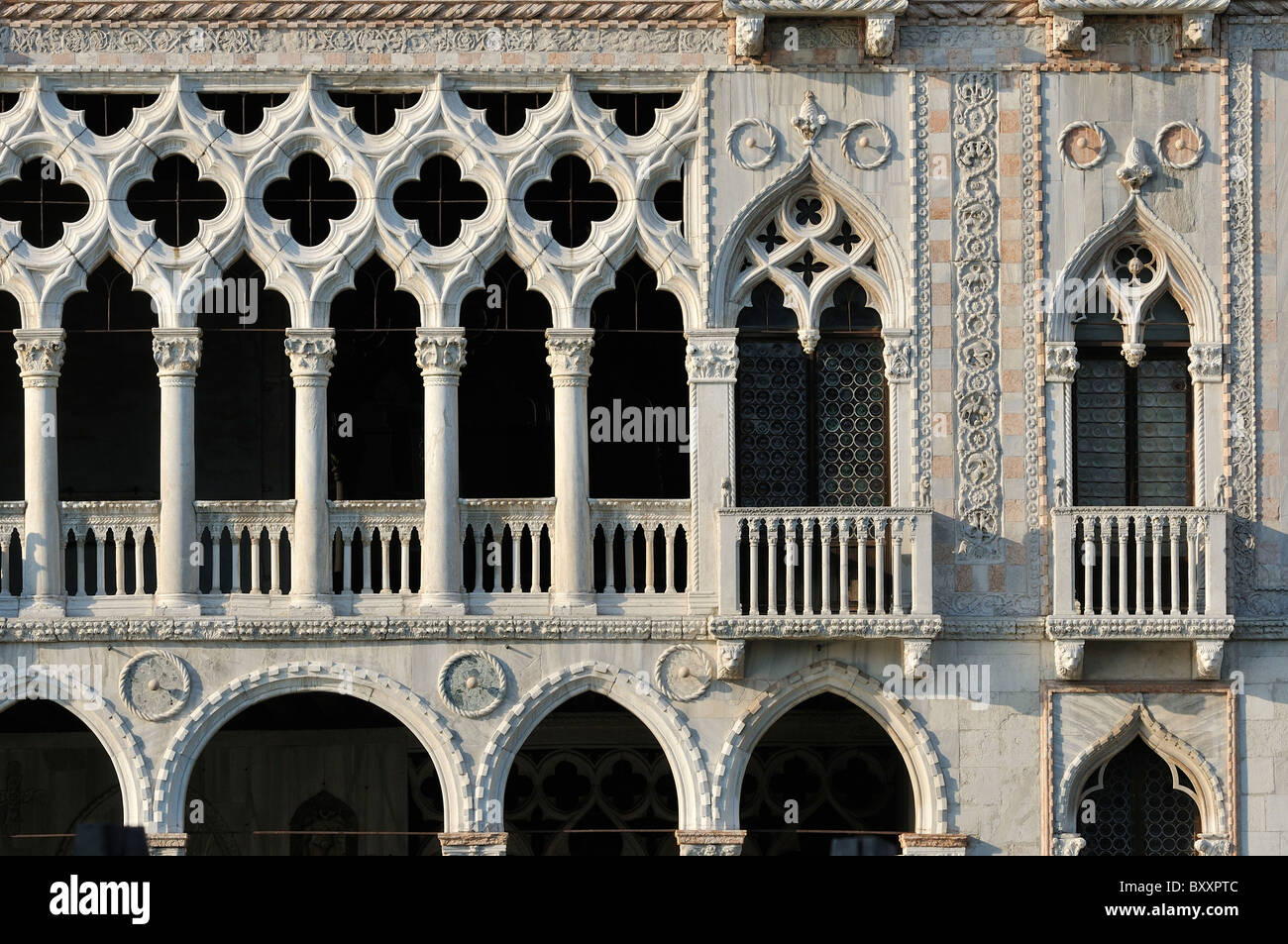 Venice. Italy. 15th C Ca' d'Oro from the Grand Canal. Stock Photo