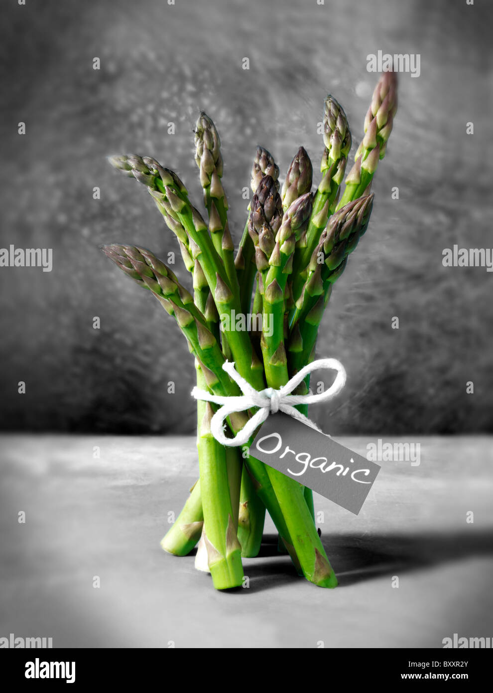 bunch of fresh asparagus spears. Stock Photo