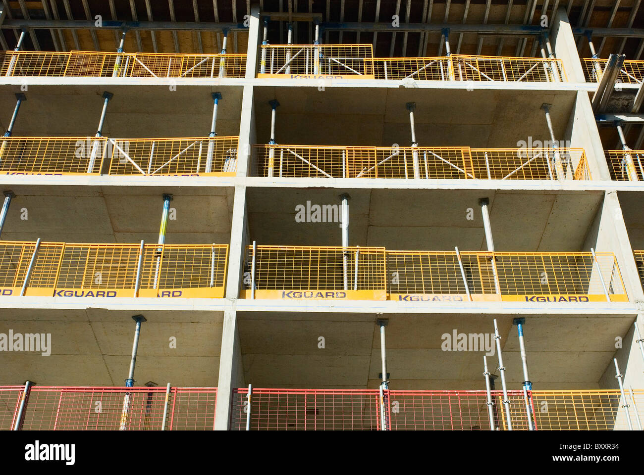 Guide rails on new building Stock Photo - Alamy