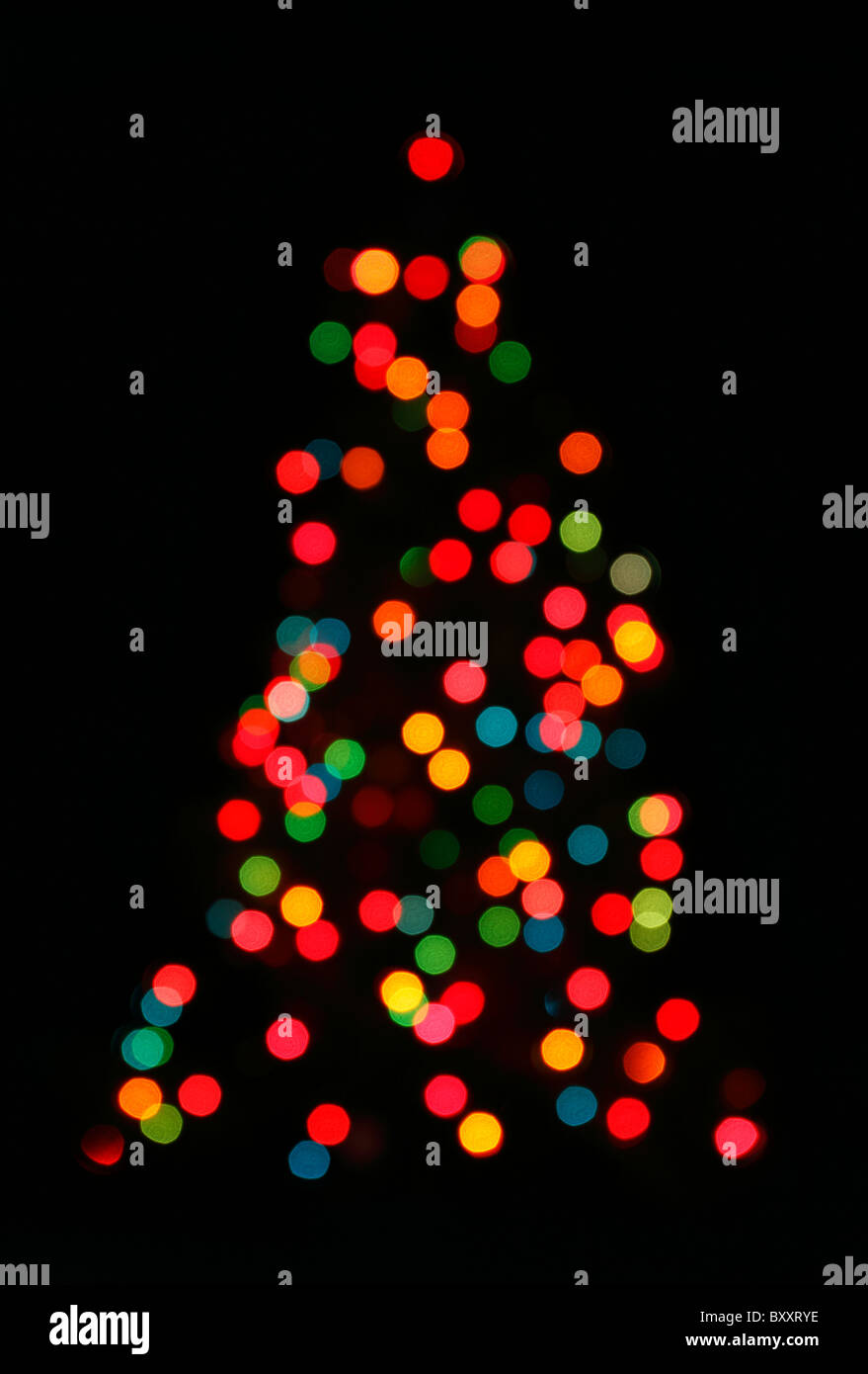 Blurred, de-focused Christmas Tree Stock Photo