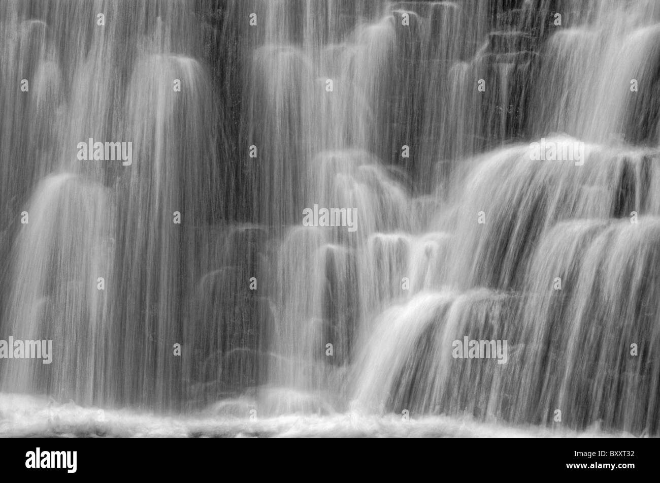 Close up of Falling Foss waterfall in Sneaton Forest in the North York Moors. Stock Photo