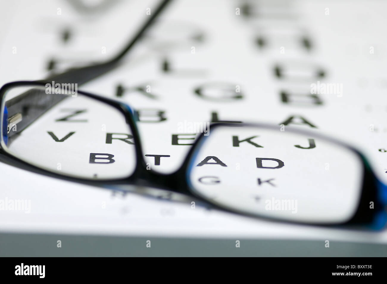 checking eyesight Stock Photo