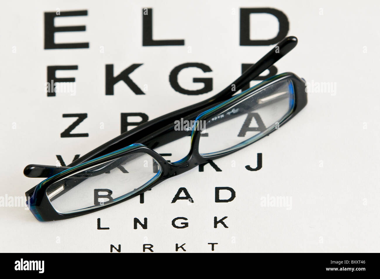 checking eyesight Stock Photo