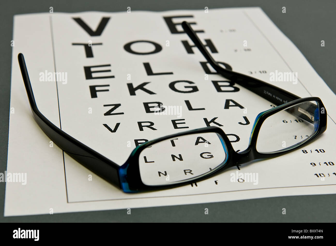 checking eyesight Stock Photo