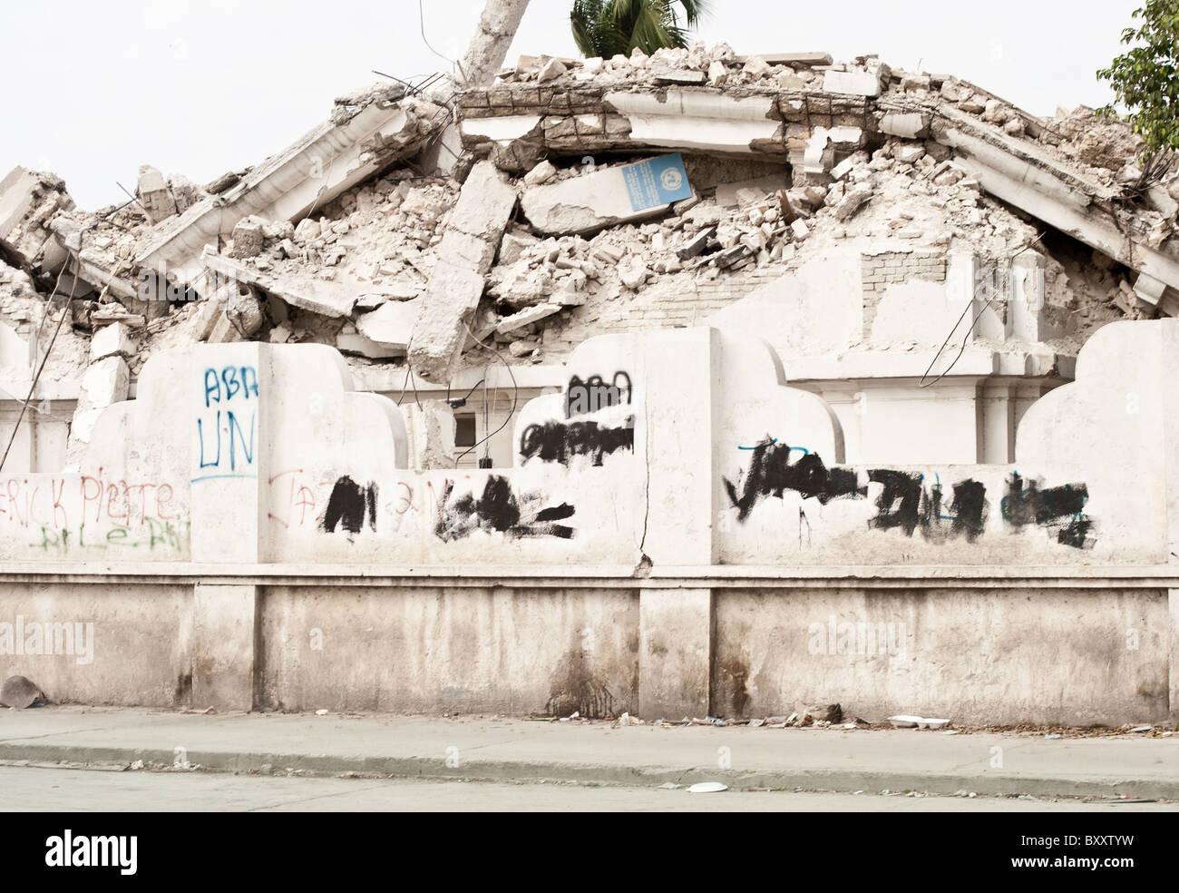 Damage from the massive earthquake that struck Haiti on January 12, 2010. Stock Photo