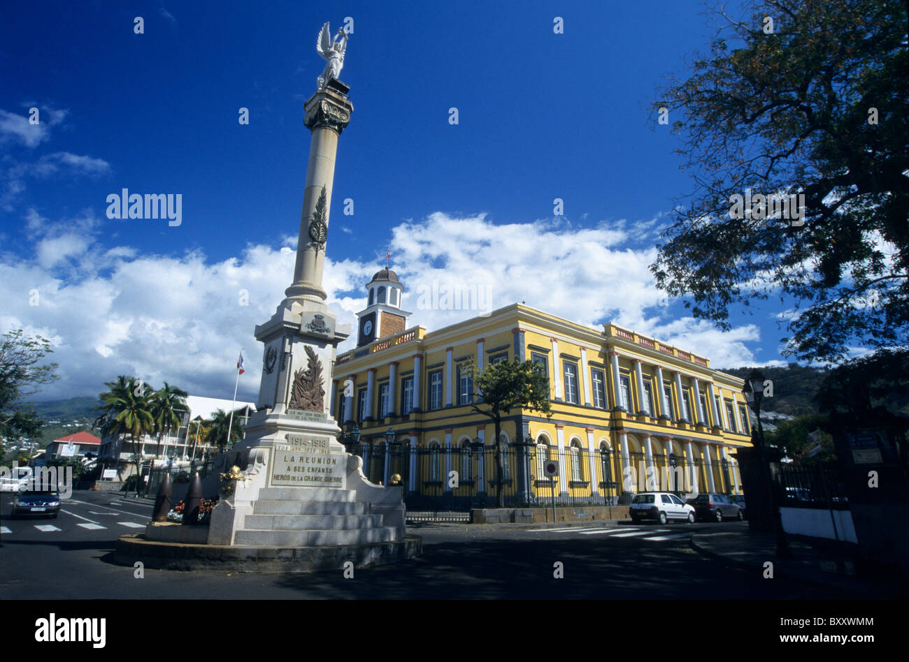 Victory monument front of town hall, Saint Denis, La Reunion island Stock Photo 33782356 Alamy