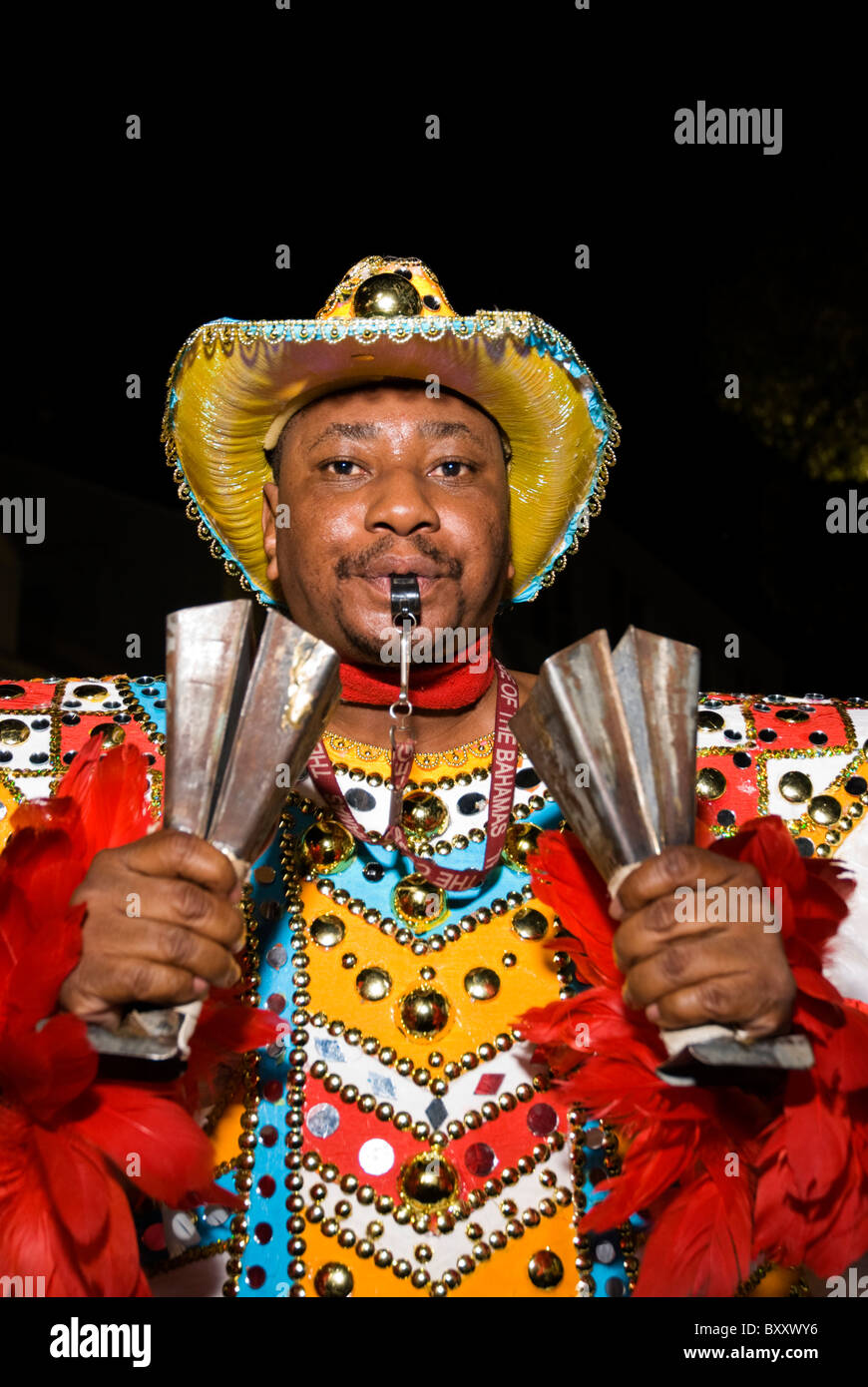 Saxons Cowboy, Junkanoo, New Years Day, 2011, Nassau, Bahamas Stock