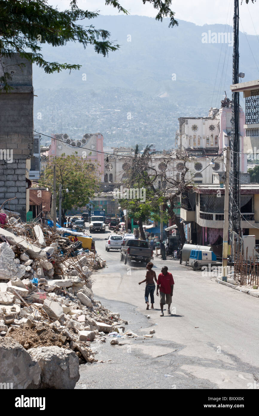 Damage from the massive earthquake that struck Haiti on January 12, 2010. Stock Photo