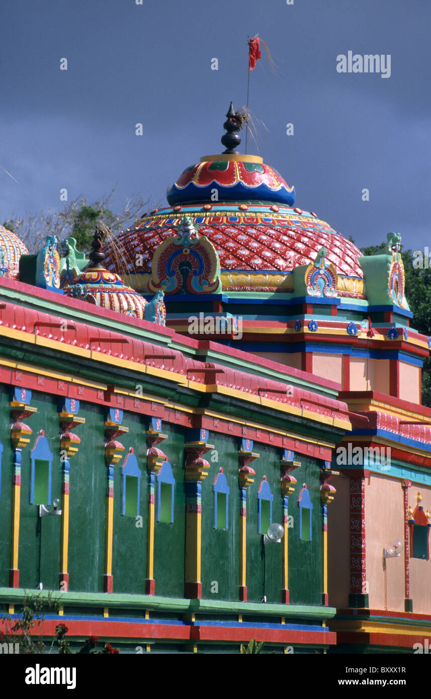 Wall and dome of Tamil temple Le Colosse, Saint Andre, La Reunion