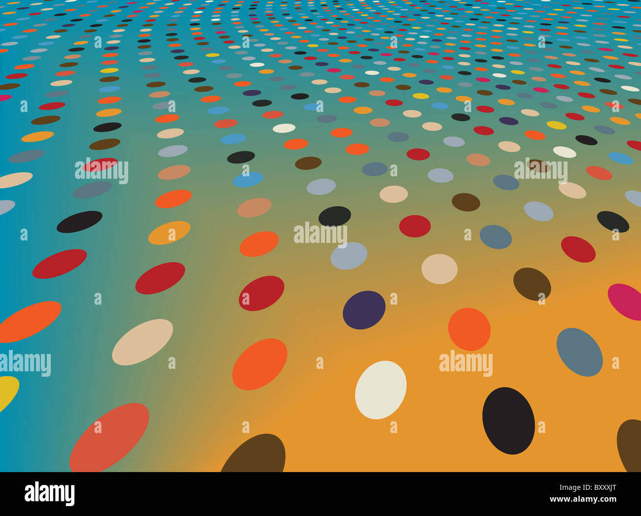 Colorful abstract illustrated design of dots Stock Photo