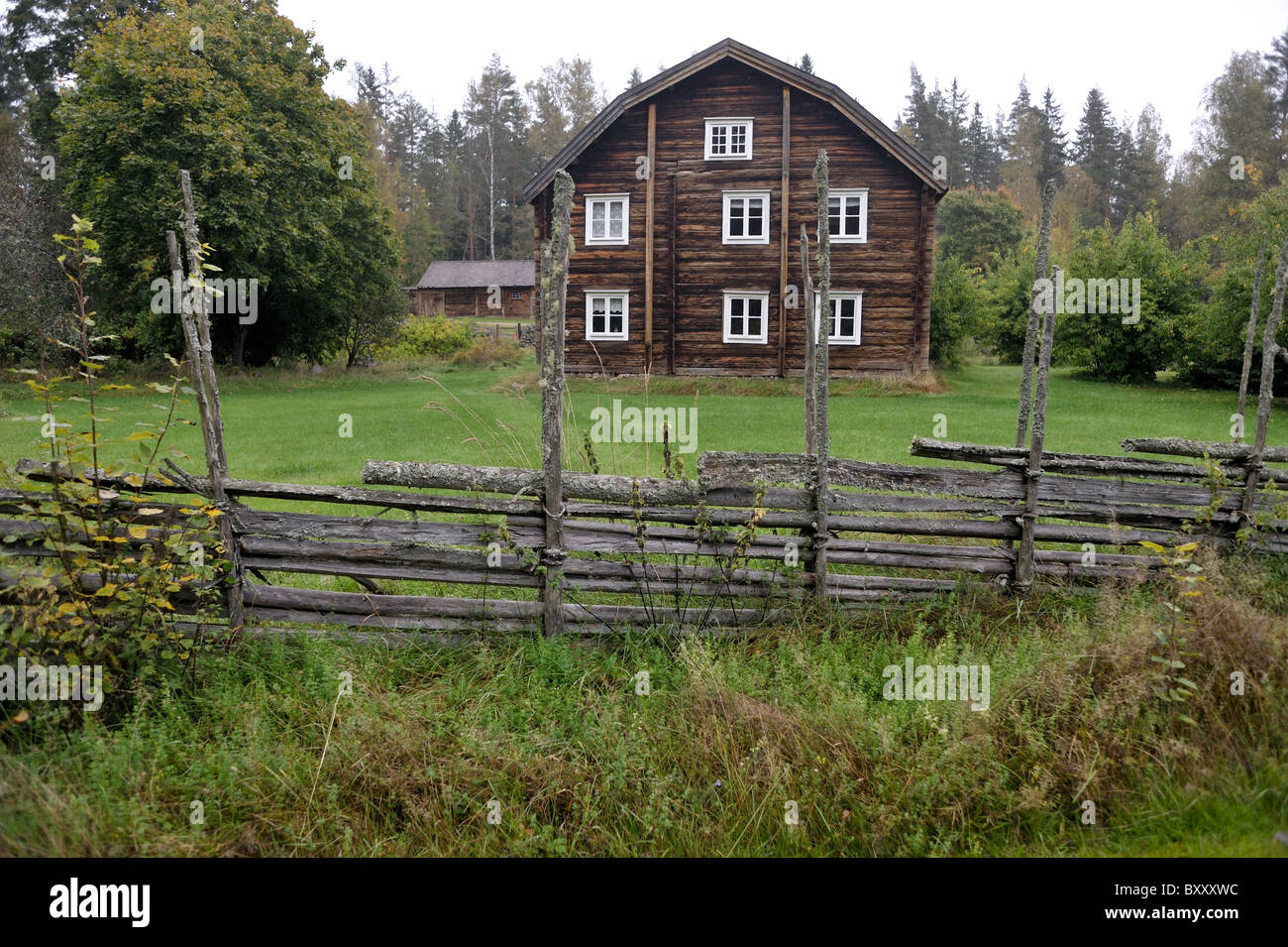 Old timbered house with traditional wooden fence Stock Photo - Alamy
